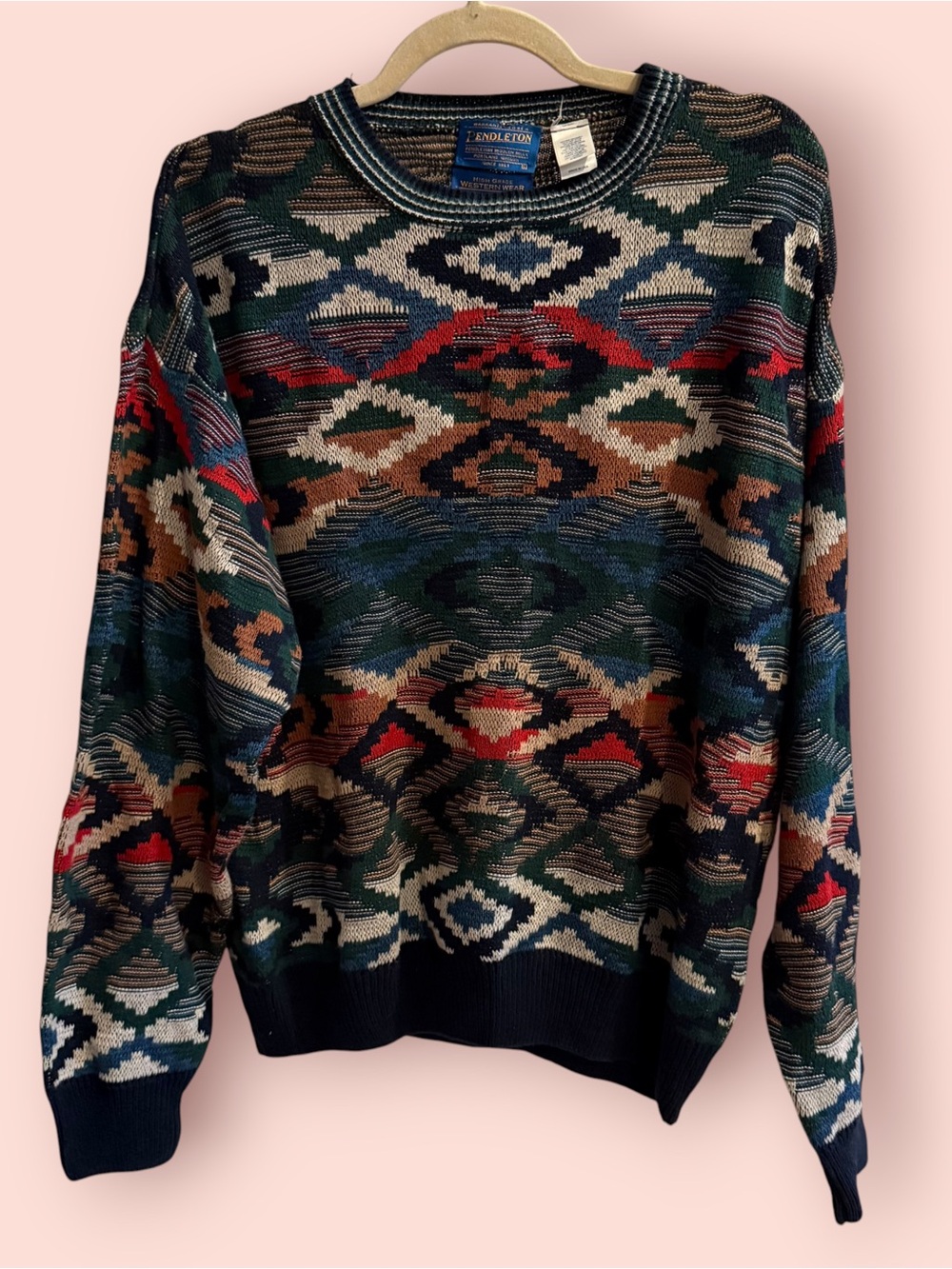 Vintage Pendleton High Grade Western Wear Southwestern Cotton Sweater